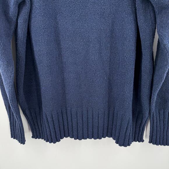 PERUVIAN CONNECTION Turtleneck Sweater SZ Large Navy Blue Pima Cotton Blend Peru - Picture 9 of 11